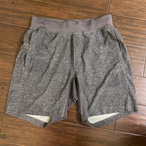 Lululemon T.H.E. Short *Linerless 7" Heathered Texture Printed Mercury Deep Coal - Picture 6 of 10